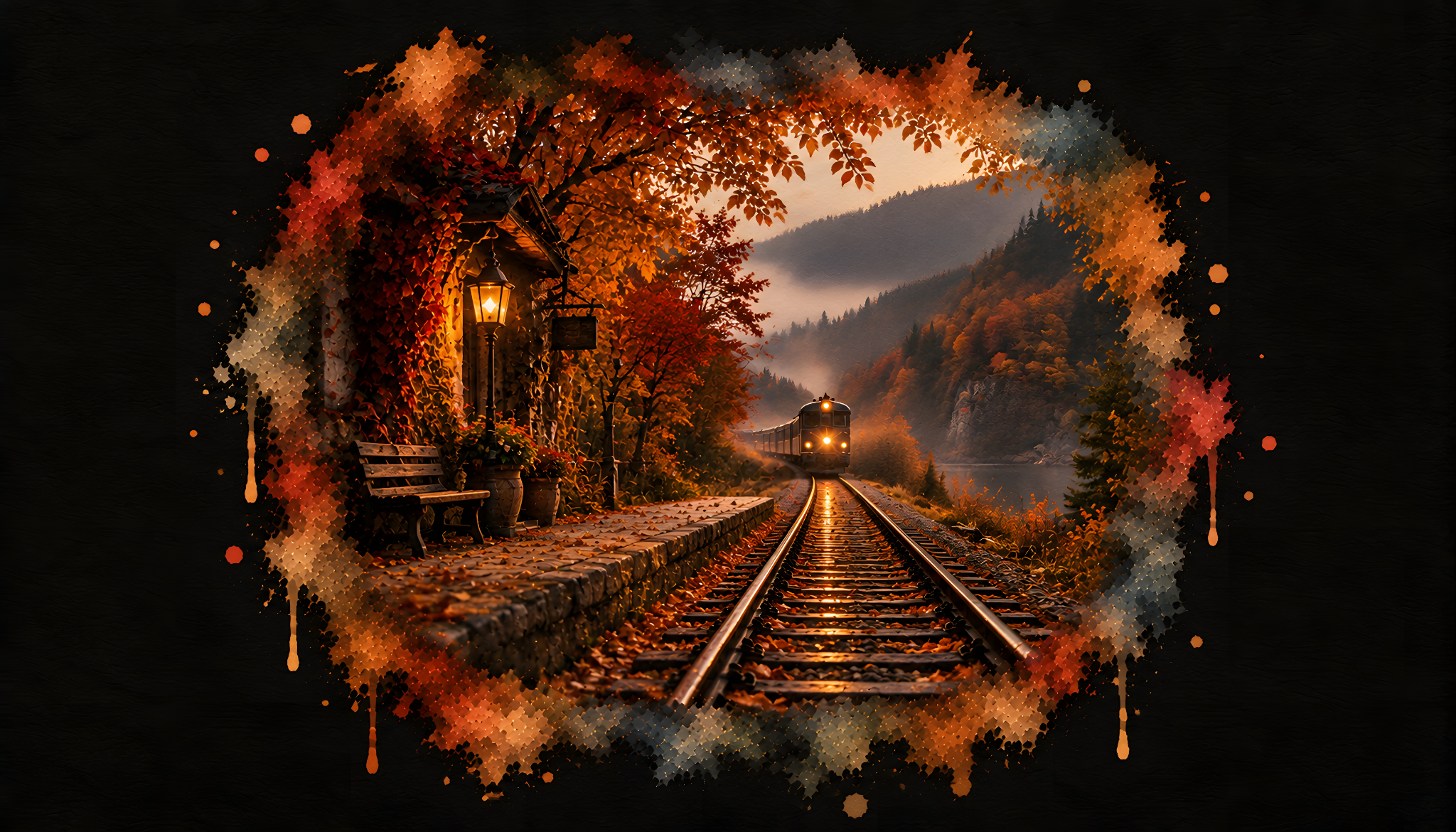 The Road Back to You — a train winding through orange autumn hills.